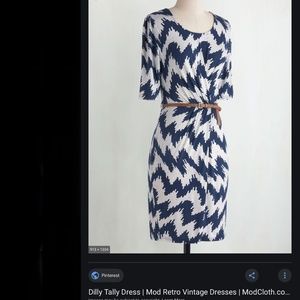 MODCLOTH BLUE AND WHITE DRESS